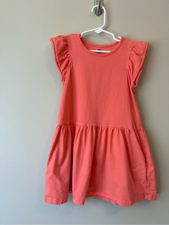 Tea Collection Other - Tea Collection Flutter Sleeve Dress Size 4 | Coral Pink | Drop Waist VGUC